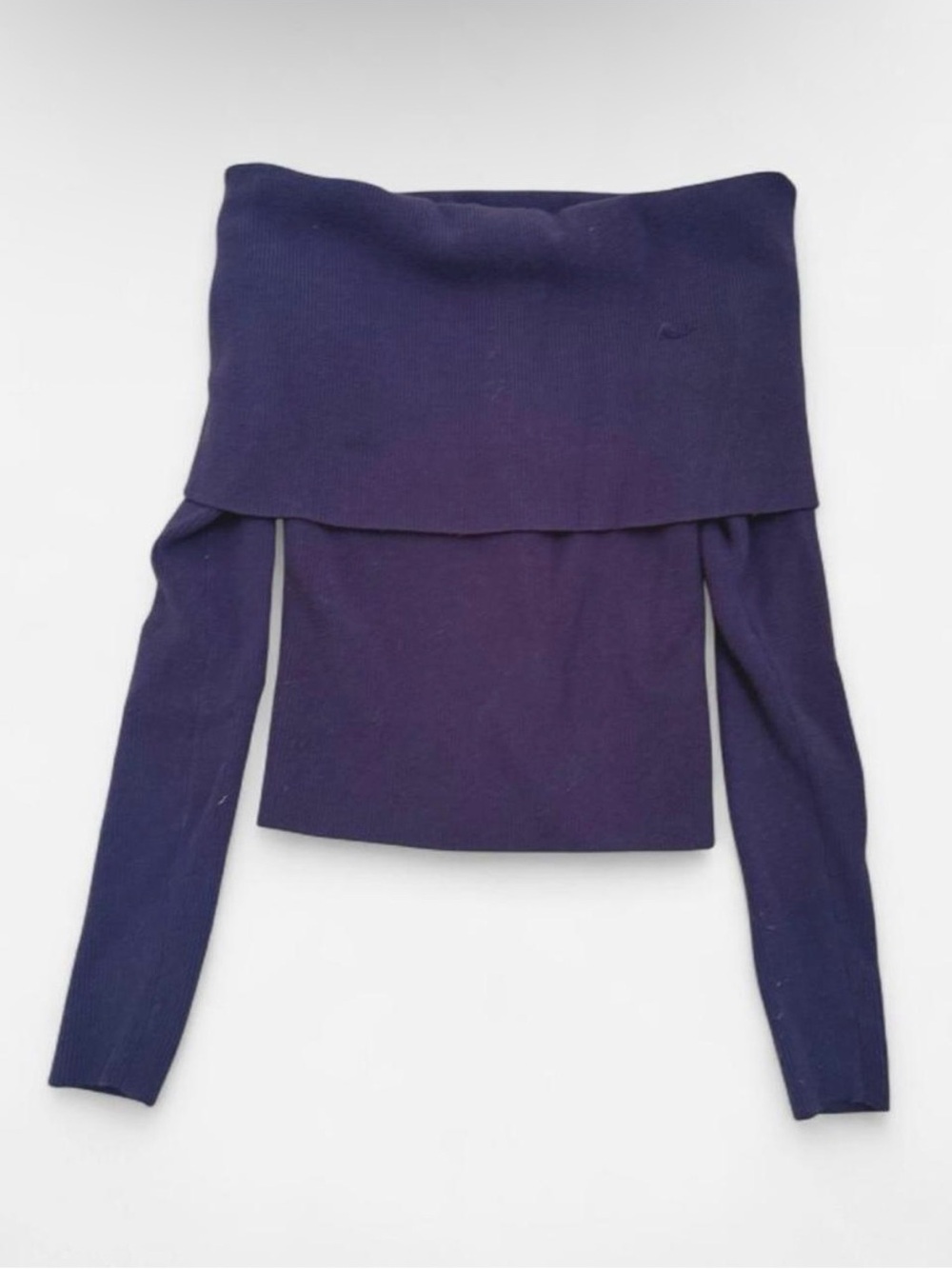 Wilfred Off-Shoulder Foldover Knit Top - Deep Purple